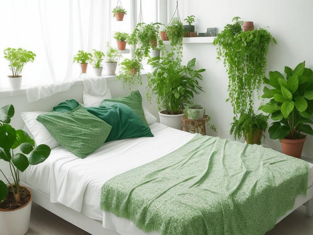 Incorporating plants, calming colours