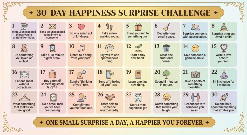 30-Day Happiness Surprise Challenge