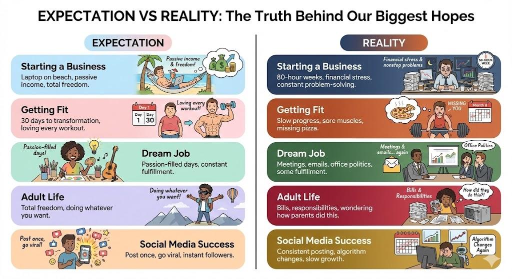 "Expectation vs Reality: The Truth Behind Our Biggest Hopes"